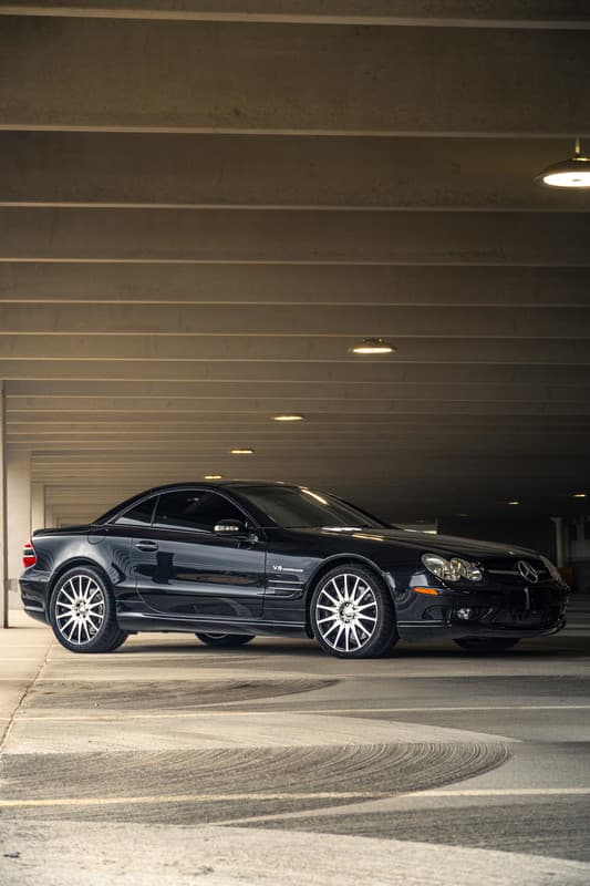 Front view of a black SL55 AMG